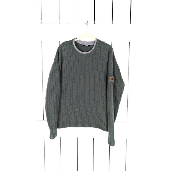 Vintage The North Face green ribbed wool pullover sweater
